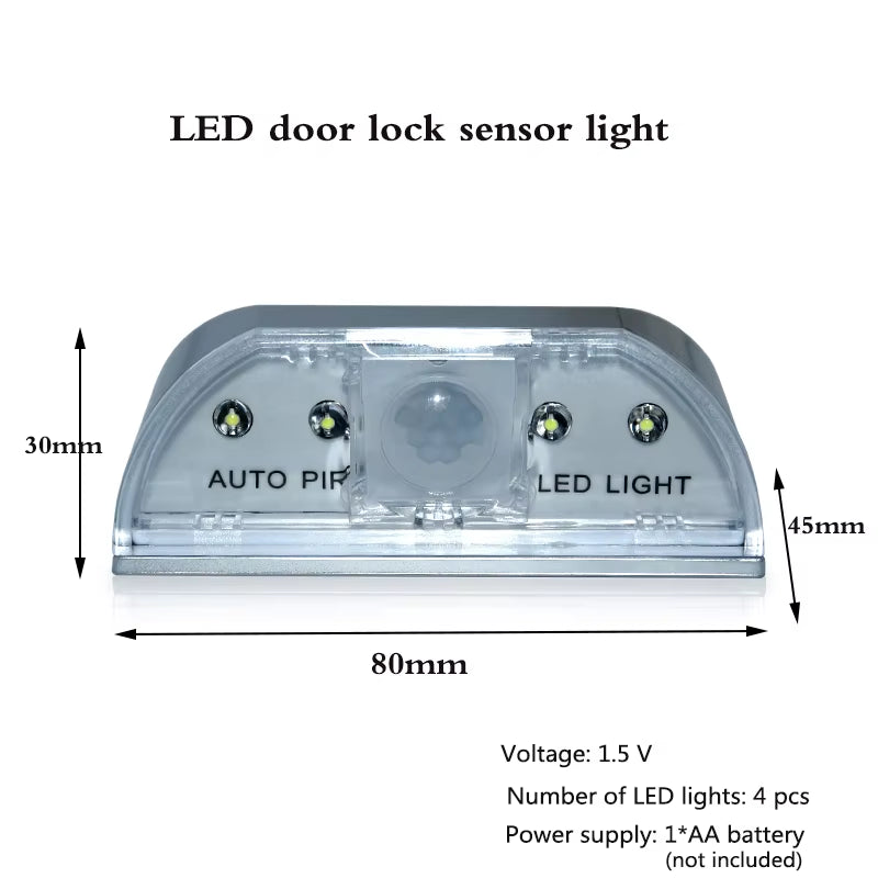 LED Intelligent Keyhole Light Lamp Door Lock Sensor Lamp Battery Operated Auto Motion Detector for Kitchen Hallway Stairway